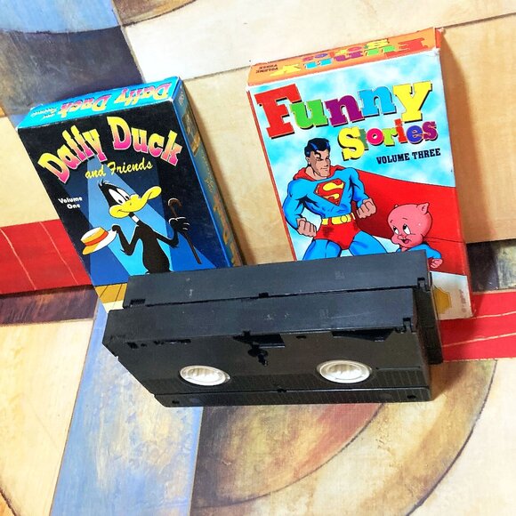 (2) VINTAGE RETRO CLASSIC VHS VIDEO TAPES CARTOONS ANIMATED FUNNY STORIES DAFFY - Picture 6 of 11